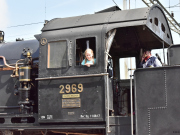 Mirjam in der Dampflok "Elefant" C 5/6, Rekingen (CH), 26.05.2018
