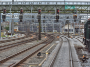 Signalbrücke und "Krokodil" Ce 6/8 III, Olten (CH), 01.09.2019