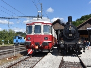 Eb 3/5 5819 und BDe 4/4  2 (DSF) vor dem Depot DSF, Koblenz, 12.09.2021