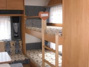 Das Etagenbett, in welchen die Kinder schlafen können.
