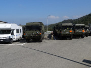 Begegnung mit der britischen Armee auf einer Raststätte in Italien, September 2014