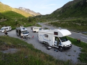 Stellplatz Flüelapass Tschuggen, Davos (CH), Juli 2023